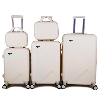 China School\travel\etc fashion ABS lugagge long-distance bag 5 Piece Travel Luggage Sets Best Cost Travel Bags With Two Make Up Bags for sale