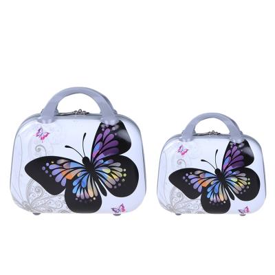 China Portable / Fashion Material PC Butterfly 3D Printing Fashion 2 Piece Cute Cosmetic Makeup Bag Case for sale