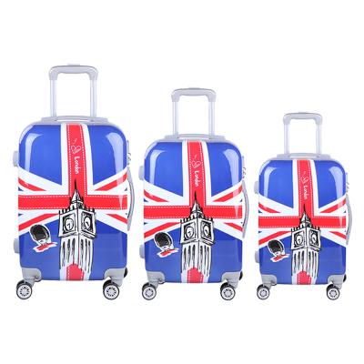 China Travel Fashion Bottom Design 3 Pieces PC Travel Baggage Set Baggage Trolley Bag Set Filter For Traveling for sale