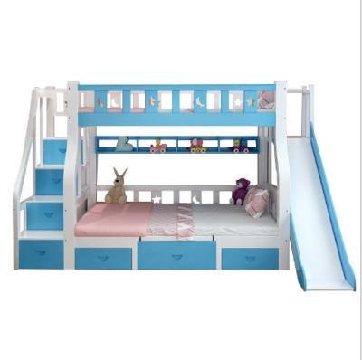 China Bed Ladder Cabinet Design Environmental Material Solid Wood Bunk Bed With Slide Bed For Girls for sale