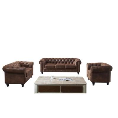 China Chesterfield Style Design Comfortable American Antique Pull Button Leather Sofa for sale