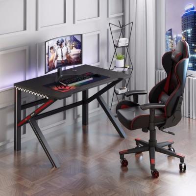 China RGB Lights 120cm MDF Steel K-shape Leg Fashion Gaming Desk Desk for sale