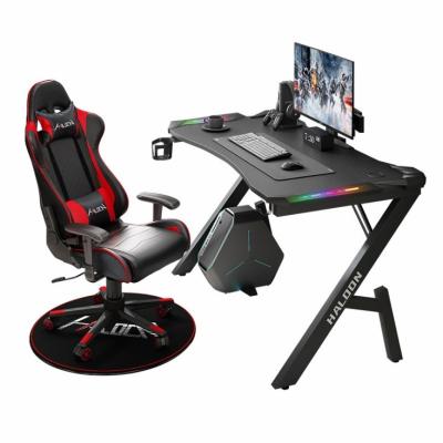 China RGB Lights Black Armor Design Home Use RGB Lights PC Computer Gaming Desk for sale