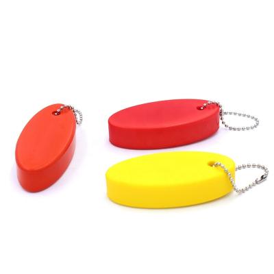 China Customer-defined Hot-selling Fashion Key Promotion Gift Empty Oval Foam PU Holder Key Chain With Various Colors for sale