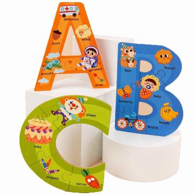 China Eco-Friendly Kids Learning OEM Unisex Developmental Educational Games Logo Alphabet Shape Puzzle Board For Kids Cartoon Custom Toy for sale