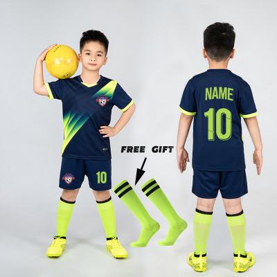 China Anti-Wrinkle Boys Soccer Jersey Tracksuit Kid Soccer Sports Uniforms Kids Play Ball Sportswear Kits Invest Kids Soccer Suit Jocks for sale