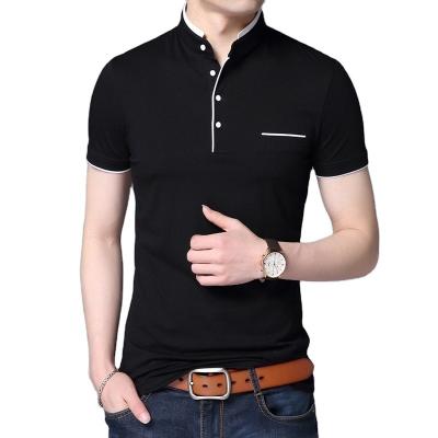 China Anti-Wrinkle Polyester Cotton T-shirts Plain Mens Polo T-Shirts With Custom Logo Printed Mens Polo Shirt for sale