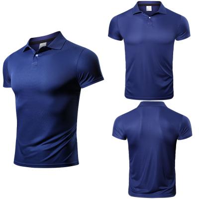 China 100% Polyester Anti-Wrinkle T-shirt For Men's Sportswear Casual Collar Camisetas Sports Top Quick Dry And Lightweight Mens Clothing Tracksuit for sale