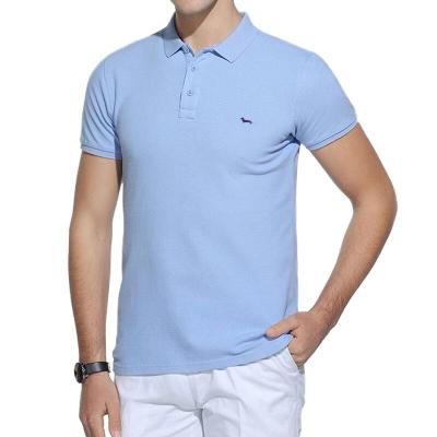 China New Summer 100%Cotton Men's Casual Solid Short Sleeve Polo Shirt Anti-Wrinkle Slim Fit Embroidery Harmont Blaine Men Clothing for sale