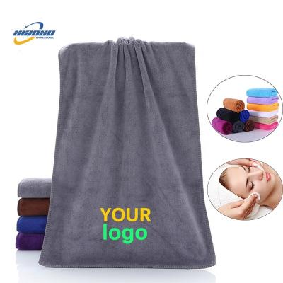 China Customized Barber Custom Logo Hair Drying Microfiber Hand Face Embroidery Hotel Spa Kid Safe Washing Station Towel for sale