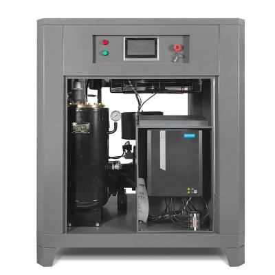 China Lubricated 8Bar Bipolar Oil Cooling 37Kw Energy Conservation Rotary Screw Hf Air Compressor Accessories Machine With Storage Tank for sale