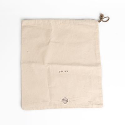 China Recyclable custom printed recycled organic cotton canvas drawstring shoe dust bag with logo dust bag for shoes for sale