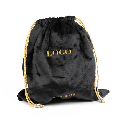 China Recyclable Moderate Size Customized Color Drawstring Pouch Bag Embroidery Gift Velvet Bag for sale