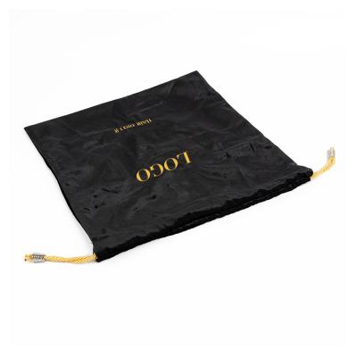 China Factory direct sale recyclable good selling modern design good quality black velvet small drawstring bag for hotel for sale