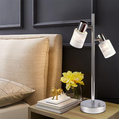 China Iron Table Lamp Fancy Shape Design Double Head Table Lamp Modern Led Bedside Lamp for sale