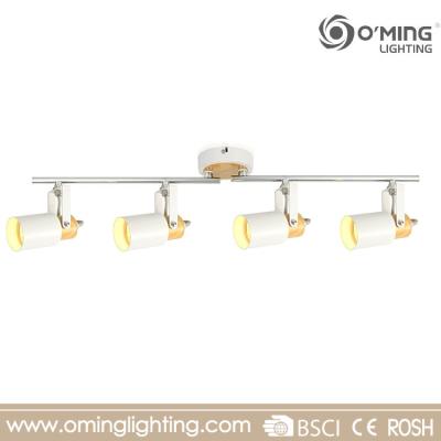 China Restaurant home office hotel contemporary wood paint ceiling light track white pendant rail led lighting fixtures spotlight for sale