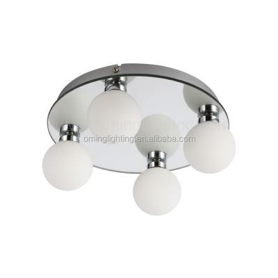 China Living Room/Dining Room/Bedroom/Home Hotel Opal Glass 4 White Globe Ball Lights in Ceiling Chandelier China Wholesale Cheap Ceiling Lamp for sale