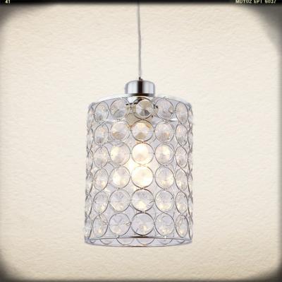 China Restaurant Hotel Office Home Hanging Pendant Lamp 12W Metal Cylinder Shade Decorative Kitchen Pendant Lights Hanging Crystal Chandelier for sale