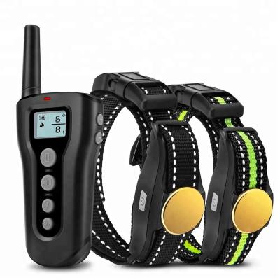 China Top Viable Amazon Selling NO Harm Dog Shock Collar, Patpet Remote Rechargeable Waterproof Dog Training Bark Training Collar for sale