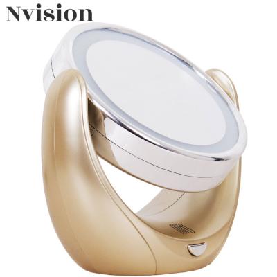 China Desktop Mirror Around Wholesale Cosmetic 10x Magnification Portable Makeup Mirror for sale