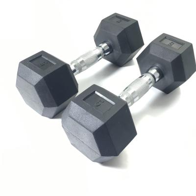 China High Quality Eco-freindly PEV Material Hexagon Dumbbell With Chrome Ergo Handle for sale