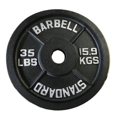 China Standard Cast Iron Fitness Painting Black Cast Iron Dumbbell Barbell Weight Plates For Sale for sale