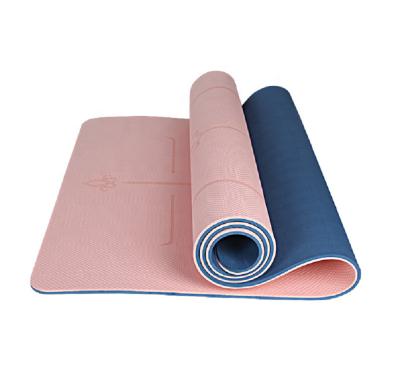 China Non-slip tape color strip yoga mat fitness mat double thicken and widen strip yoga mat for sale