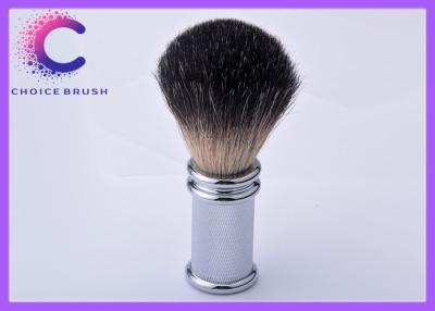 China Mens Badger Hair Shaving Brush Silvertip Stainless Metal Handle Barber Tool for sale