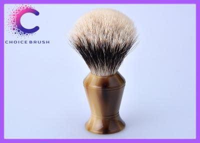 China High moutain white finest badger faux horn handle shaving brush 20*65mm for sale