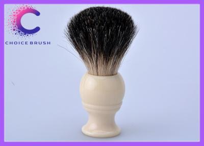 China Handmade shaving brushes black badger with faux ivory handle mens shave brush for sale