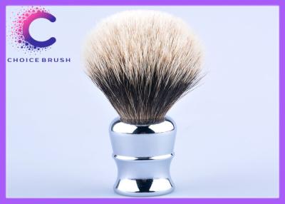 China Deluxe chrome metal handle two band shaving brush 241*65mm knots for sale