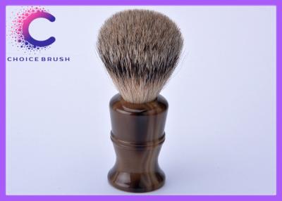 China Long handle best badger hair shaving brush with classical faux horn color handle for sale