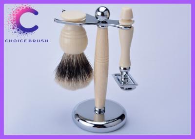 China Ivory 3 piece shaving set with Brush and Safety Razor for men for sale