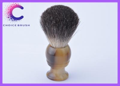 China Custom black badger bristle shaving brush with faux horn color handle for sale