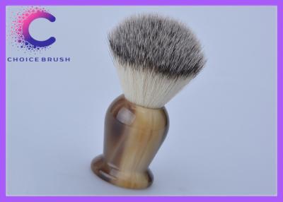 China Custom shaving brush with charming synthetic hair and faux horn handle brushes for sale