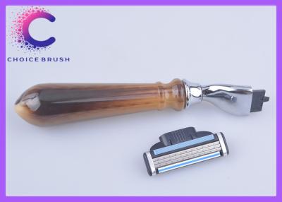 China Small Shaving razor faux horn handle Mach 3 razor triple blades for sale