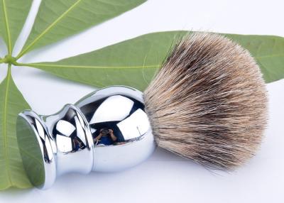 China Deluxe chrome handle pure badger shaving brush stainless steel badger for sale