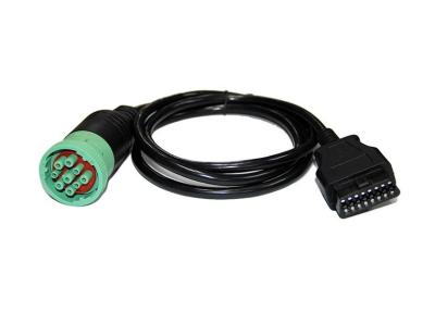 China Green J1939 Deutsch 9 Pin Female to J1962 OBD2 OBDII 16 Pin Female Cable for sale