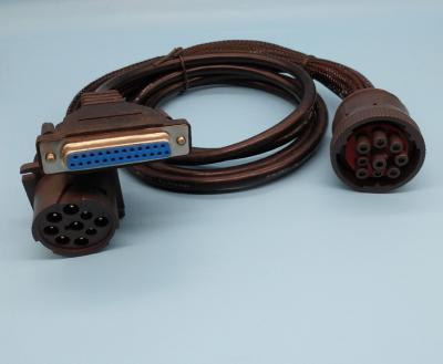 China Deutsch 9-Pin J1939 Female to DB25P Female and J1939 Male Splitter Y Cable for sale