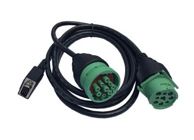 China Green Deutsch 9 Pin J1939 Female to HD15P Male and J1939 Male Split Y Cable for sale