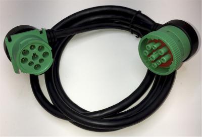 China Right Angle Green Deutsch 9 Pin J1939 Female to Right Angle J1939 Male Cable for sale