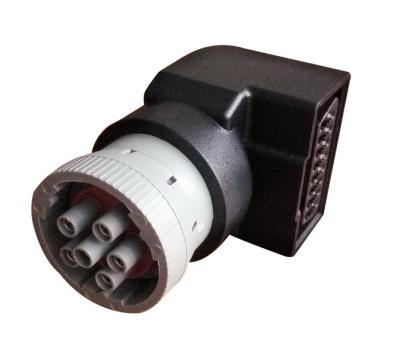 China Grey Deutsch 6 Pin J1708 Female to Right Angle OBD2 OBDII J1962 Female Adapter for sale