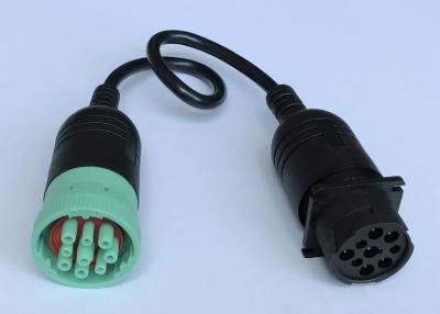 China Green Deutsch 9 Pin J1939 Female to Type 1 J1939 Male CAN Bus Cable for sale