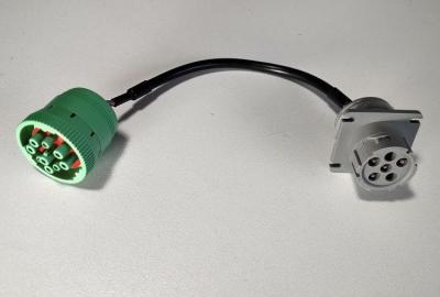 China J1708 Deutsch 6-Pin Male Receptacle to Green 9-Pin J1939 Female Socket Cable for sale