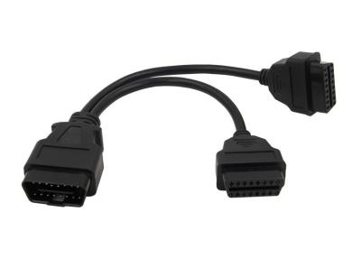 China OBD2 OBDII 16 Pin J1962 Male to Dual OBD2 Female Round Splitter Y Cable for sale