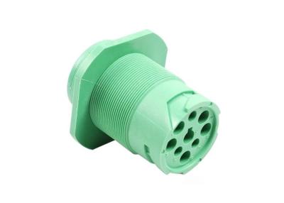 China Green Threaded Type 2 Amphenol 9 Pin J1939 Male Plug Connector with 9 Pins for sale