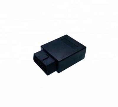 China OBD2 OBDII Enclosure with 16 Pin J1962 OBD2 Male Connector Straight Pins for sale