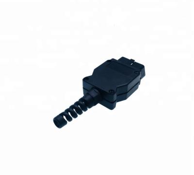 China OBD2 OBDII Enclosure with J1962 OBD2 Male Connector and Wire Tube for sale