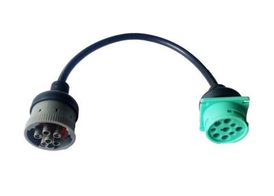 China Green Deutsch 9-Pin J1939 Male to 6-Pin J1708 Female CAN Bus Cable for sale