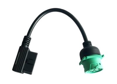 China Green Deutsch 9-Pin J1939 Male to Right Angle OBD2 OBDII Male CAN Bus Cable for sale